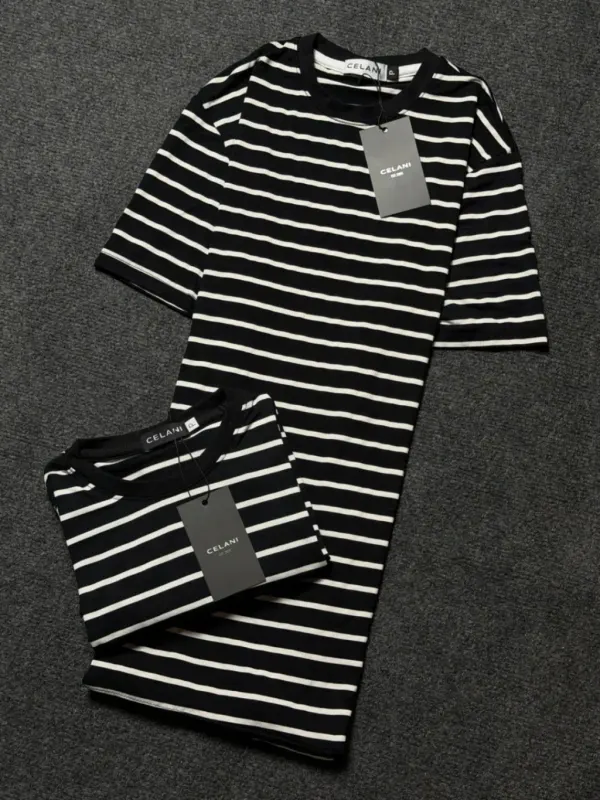 CAMISA PRETA LISTRADA